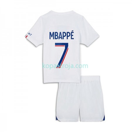 Billiga Fotbollströjor Paris Saint-Germain Mbappé 7 Barn Tredje tröja 2022/23 Kortärmad